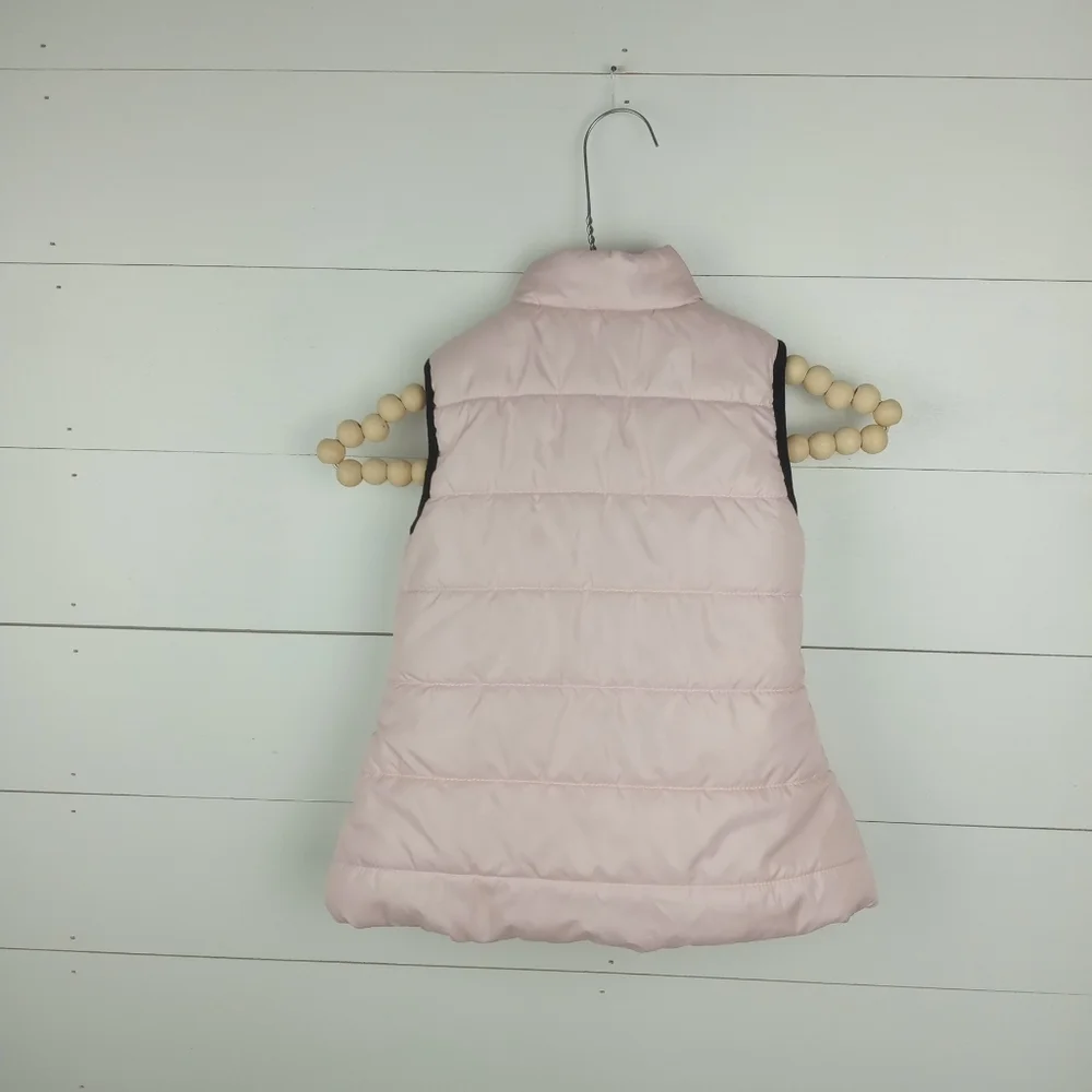Calvin Klein Jeans girls size 4T light pink slight collar full zipper puffer